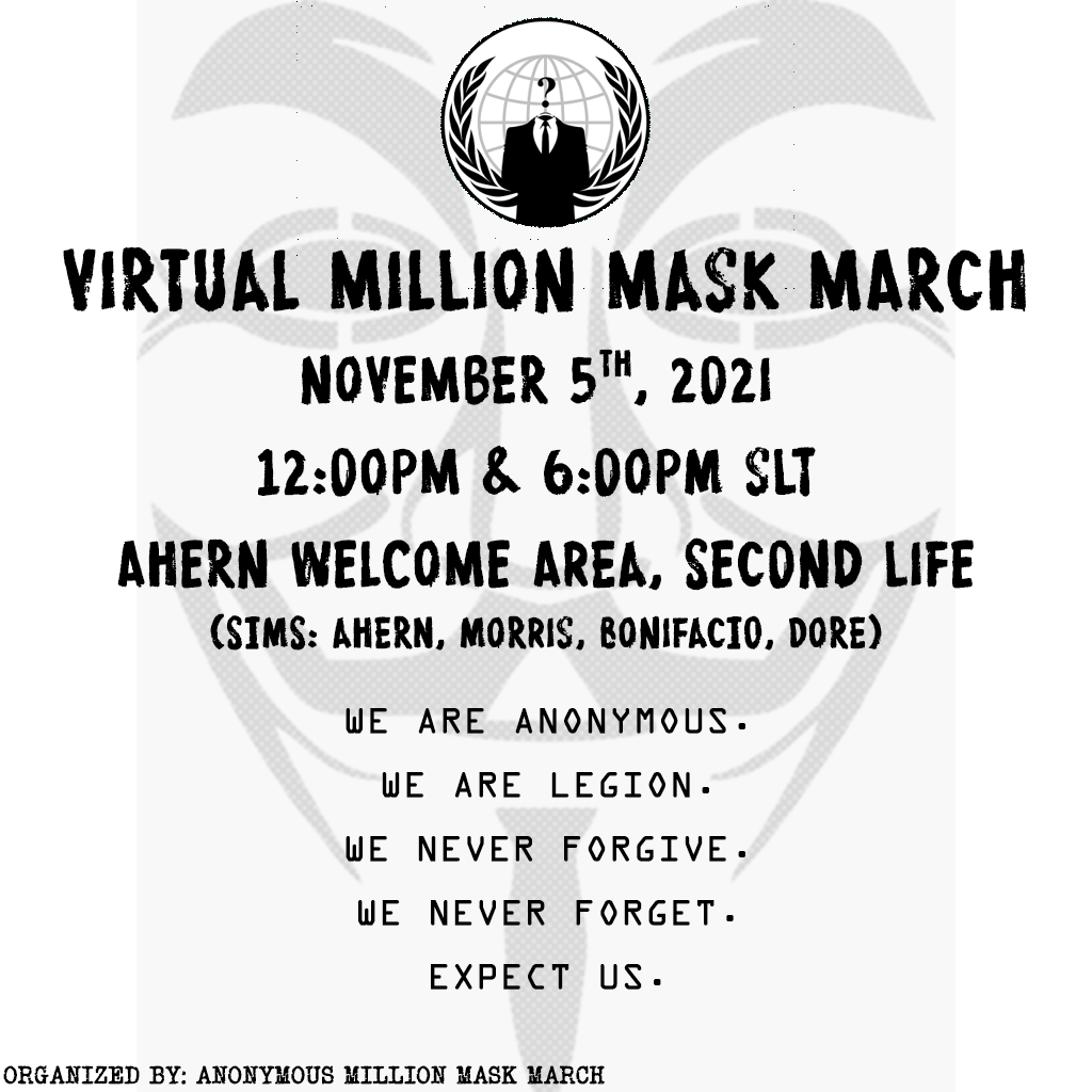 Flyer for the Virtual Million Mask March