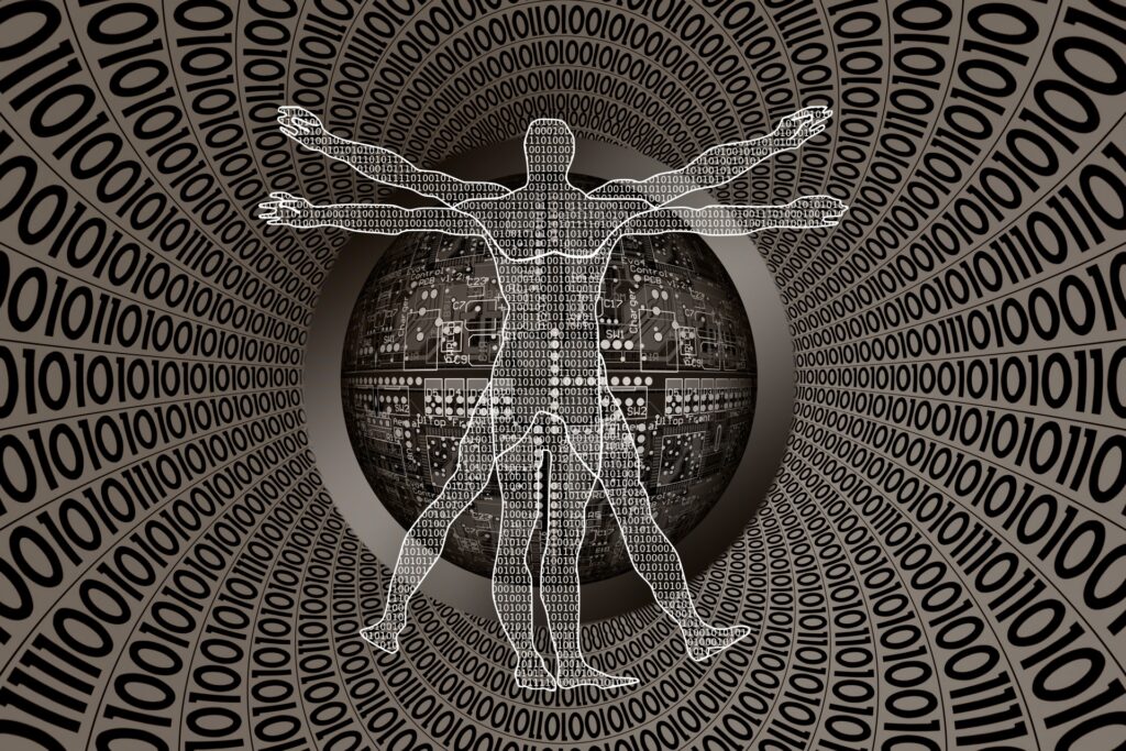 The New Da Vinci Code
Representation of the digitization with binary code and circuit board